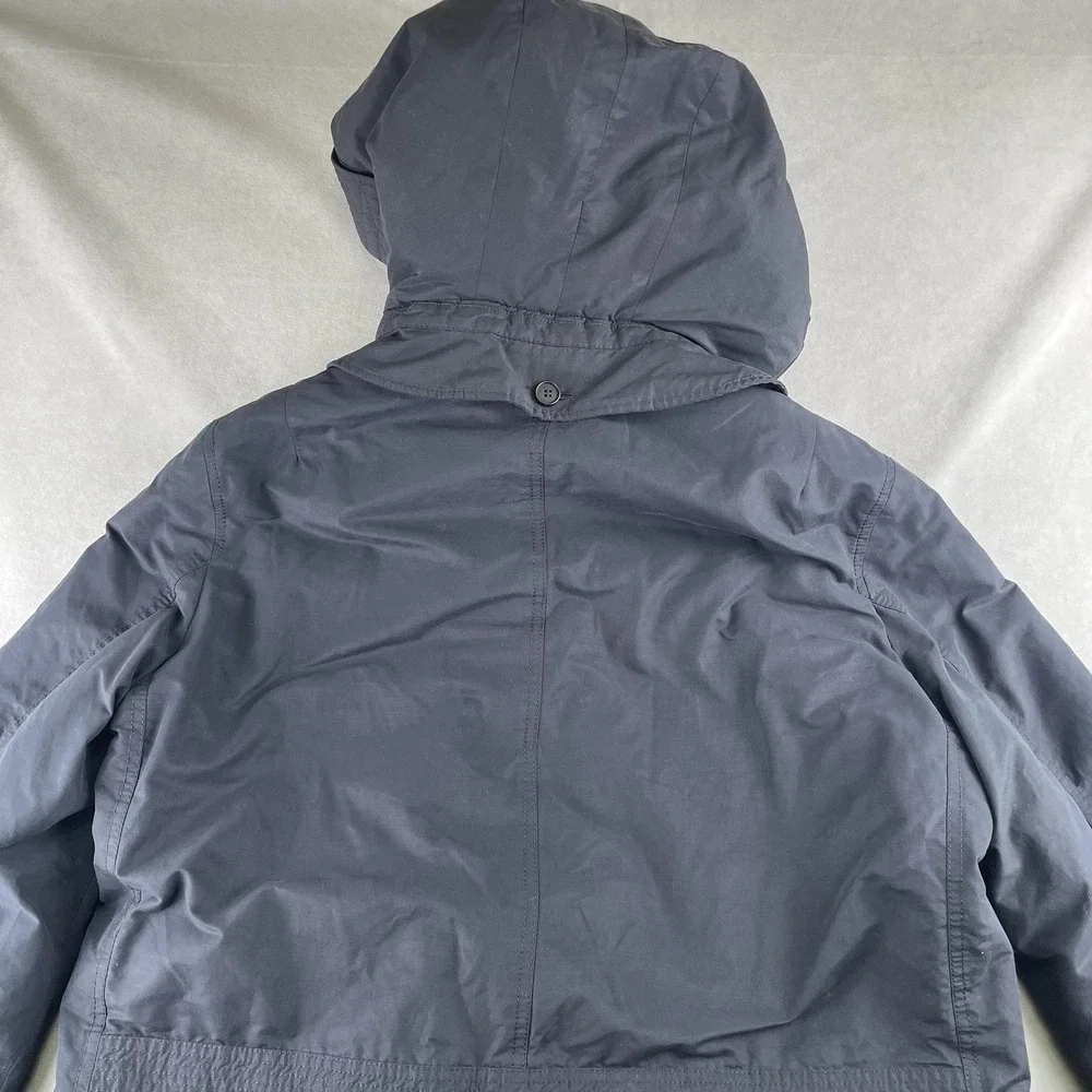 AllSaints Jacket Men S Navy Princeton Parka Hooded Sherpa Lined Coat Warm Comfy‎